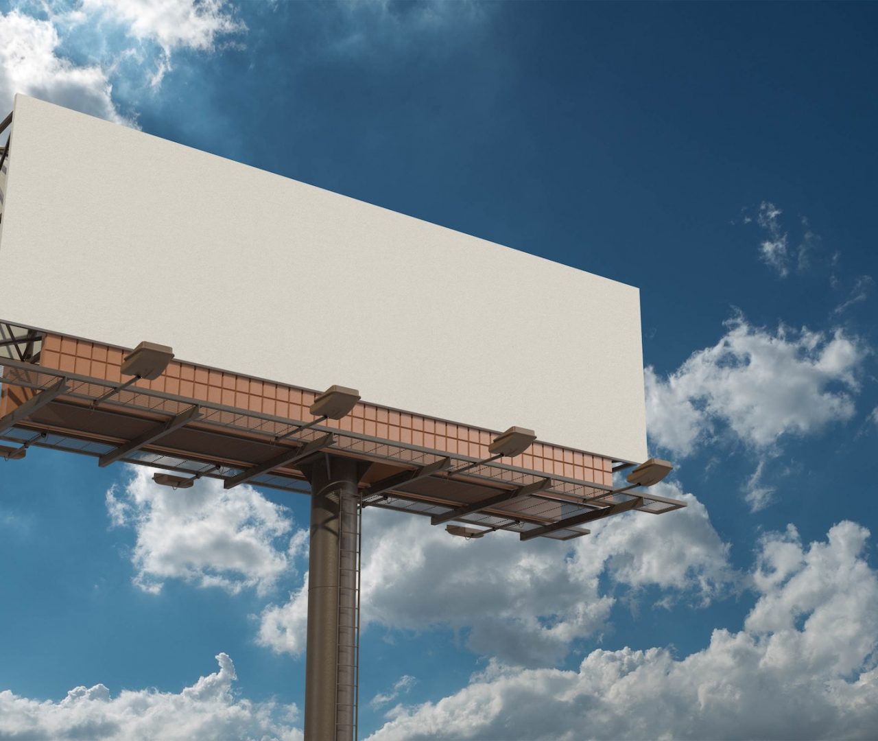 signboard billboard placard empty copy space bluesky background mock up marketing advertisement